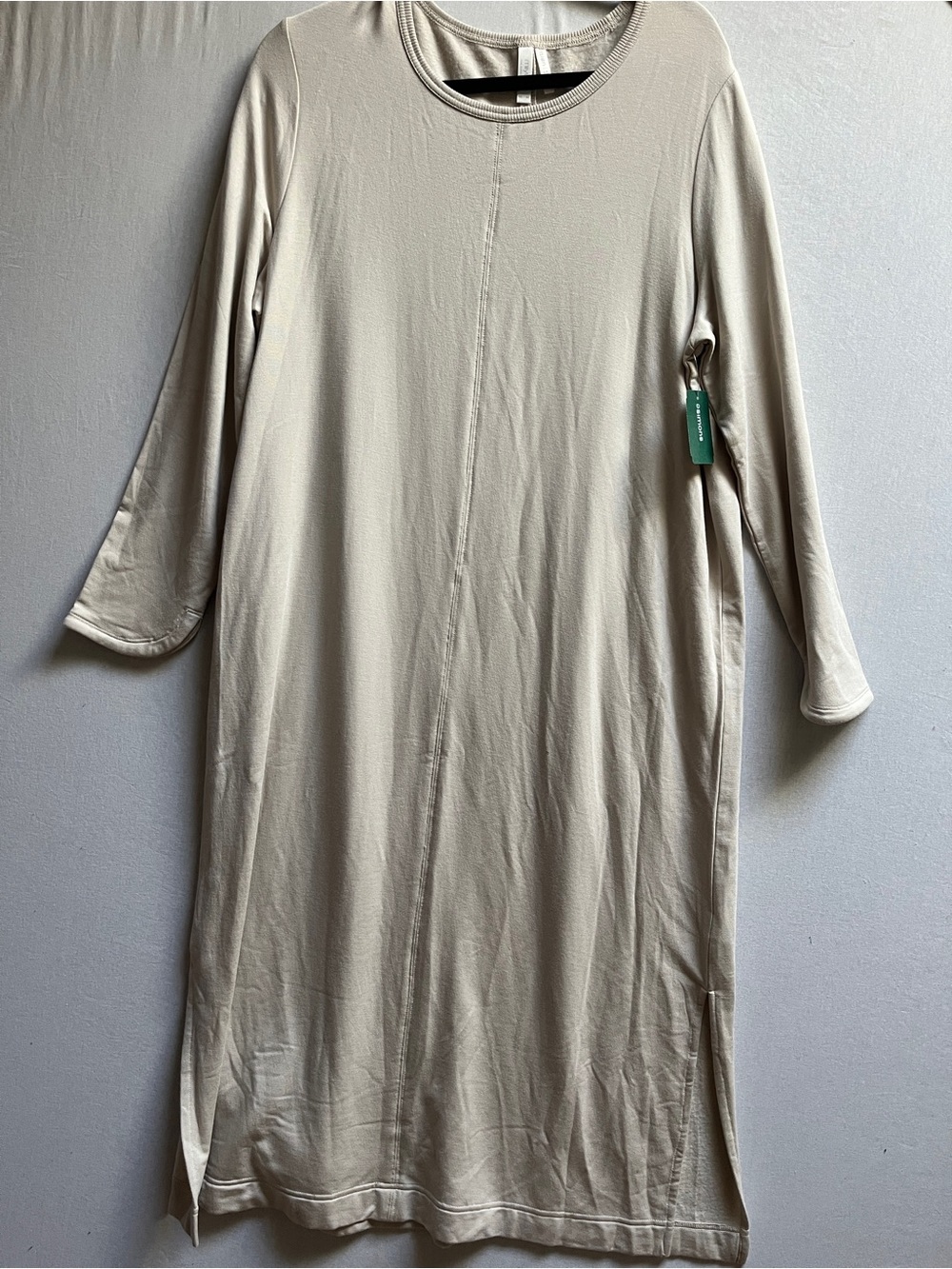 Miiyu Simons Beige Long Sleeve Midi Soft Knit Dress XL